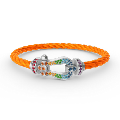[Azure Tears]FORCE LARGE HORSESHOE COLORED DIAMOND BRACELET - WHITE GOLD