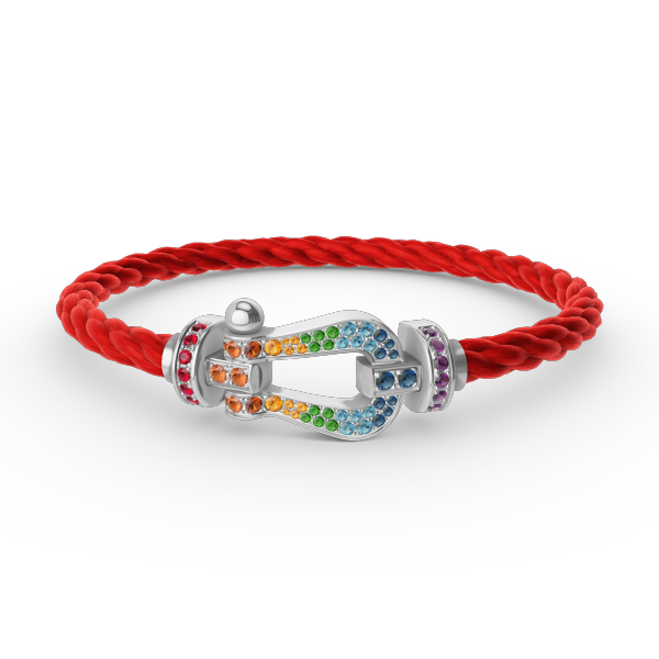 [Azure Tears]FORCE LARGE HORSESHOE COLORED DIAMOND BRACELET - WHITE GOLD