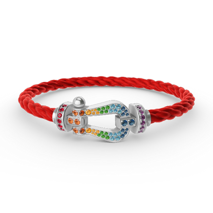 [Azure Tears]FORCE LARGE HORSESHOE COLORED DIAMOND BRACELET - WHITE GOLD