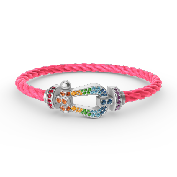 [Azure Tears]FORCE LARGE HORSESHOE COLORED DIAMOND BRACELET - WHITE GOLD