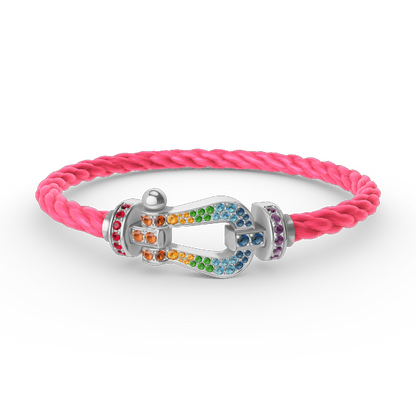 [Azure Tears]FORCE LARGE HORSESHOE COLORED DIAMOND BRACELET - WHITE GOLD