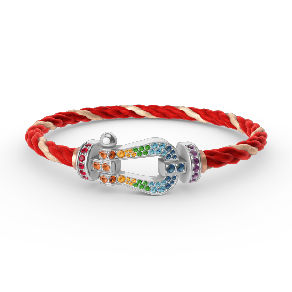 [Azure Tears]FORCE LARGE HORSESHOE COLORED DIAMOND BRACELET - WHITE GOLD