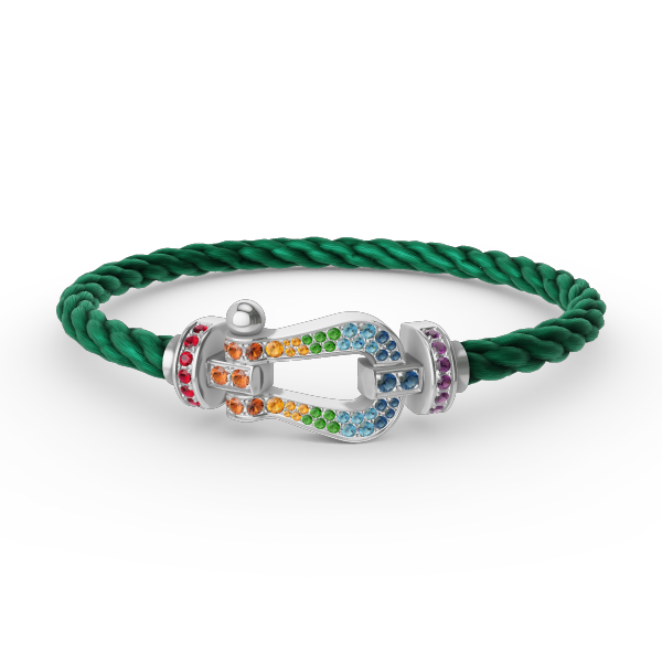 [Azure Tears]FORCE LARGE HORSESHOE COLORED DIAMOND BRACELET - WHITE GOLD