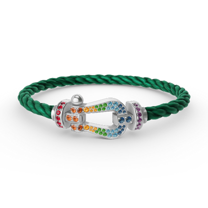 [Azure Tears]FORCE LARGE HORSESHOE COLORED DIAMOND BRACELET - WHITE GOLD