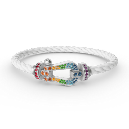 [Azure Tears]FORCE LARGE HORSESHOE COLORED DIAMOND BRACELET - WHITE GOLD