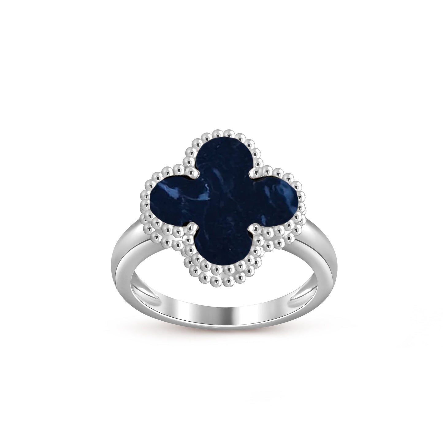 [Azure Tears]LUCKY CLOVER VINTAGE WHITE GOLD RING COLLECTION