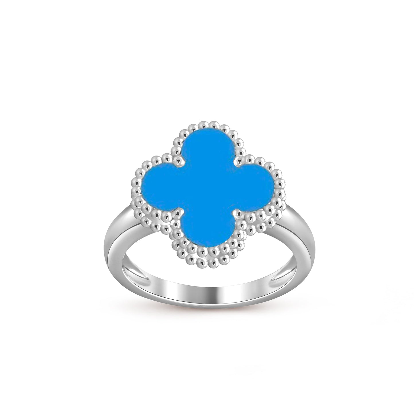 [Azure Tears]LUCKY CLOVER VINTAGE WHITE GOLD RING COLLECTION