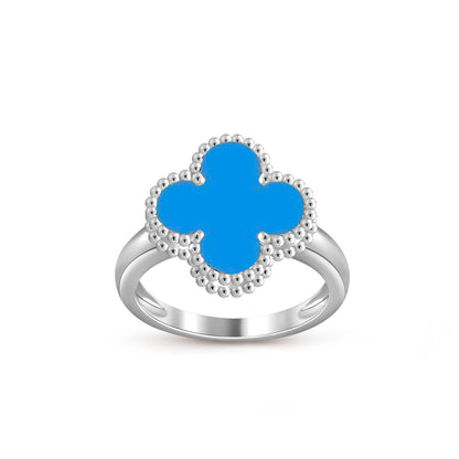 [Azure Tears]LUCKY CLOVER VINTAGE WHITE GOLD RING COLLECTION
