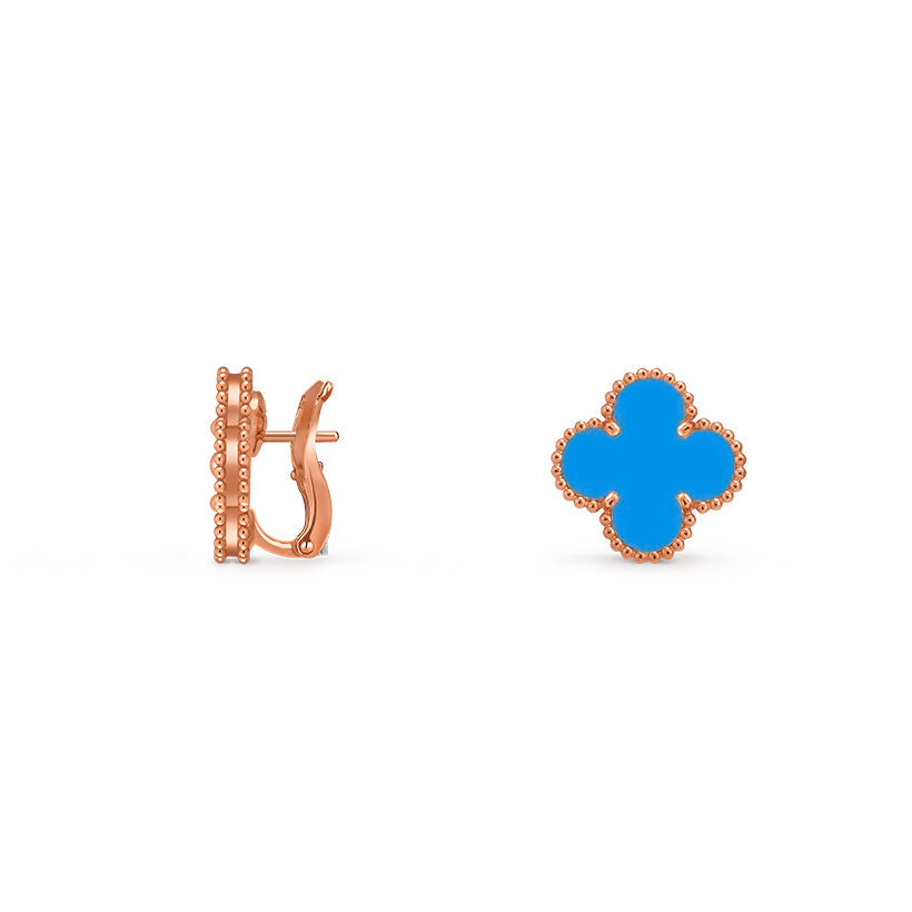 [Azure Tears]15MM CLOVER FLOWER STUD EARRINGS ROSE GOLD COLLECTION