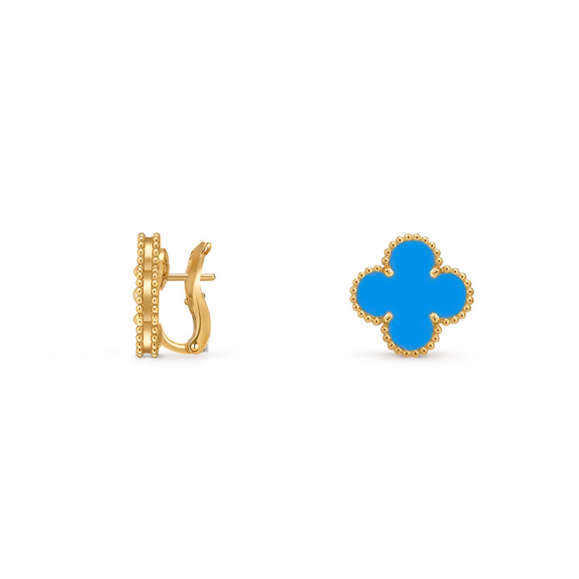[Azure Tears]15MM CLOVER FLOWER STUD EARRINGS GOLD COLLECTION