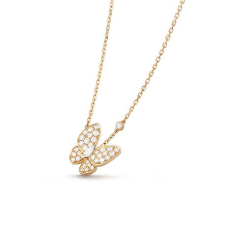 [Azure Tears]BUTTERFLY DIAMOND CHARM NECKLACE