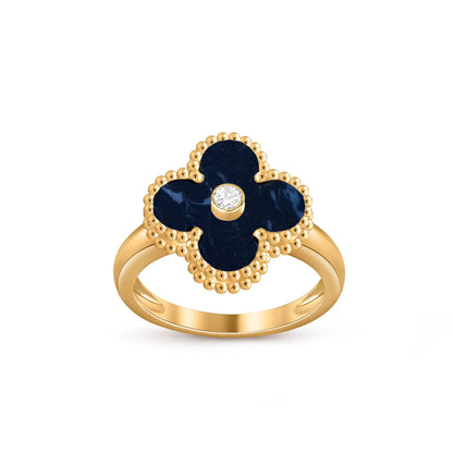 [Azure Tears]LUCKY CLOVER DIAMOND-ACCENT GOLD RING COLLECTION