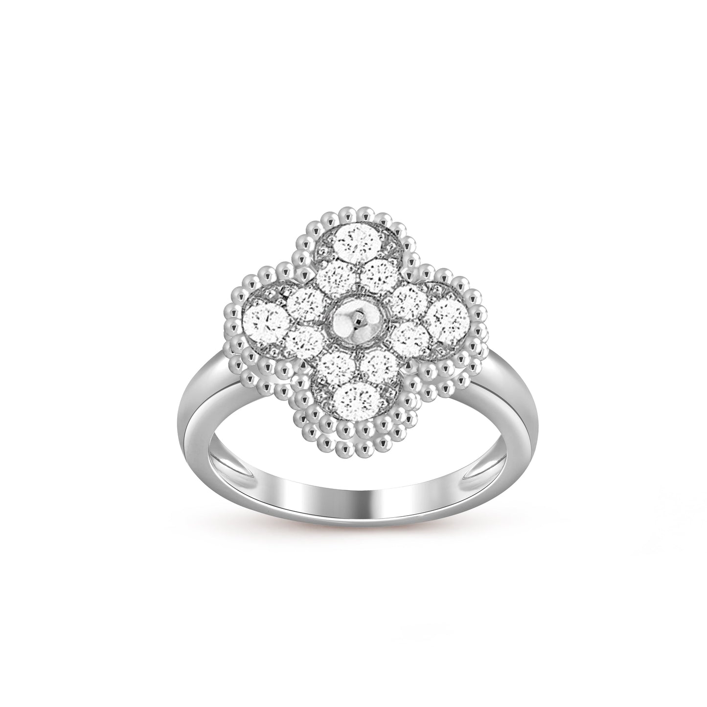 [Azure Tears]LUCKY CLOVER VINTAGE WHITE GOLD RING COLLECTION