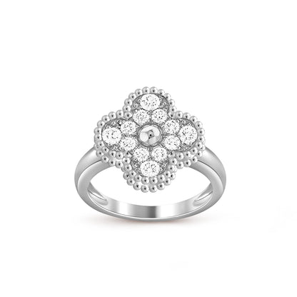 [Azure Tears]LUCKY CLOVER VINTAGE WHITE GOLD RING COLLECTION