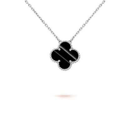 [Azure Tears]15MM CLOVER FLOWER PENDANT NECKLACE WHITE GOLD COLLECTION