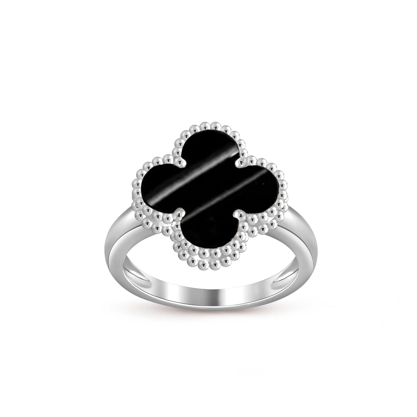 [Azure Tears]LUCKY CLOVER VINTAGE WHITE GOLD RING COLLECTION