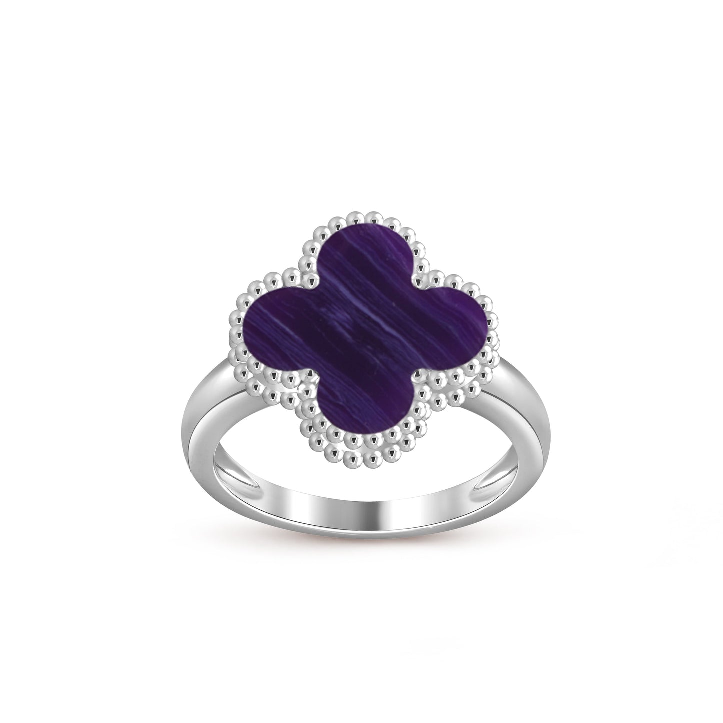 [Azure Tears]LUCKY CLOVER VINTAGE WHITE GOLD RING COLLECTION