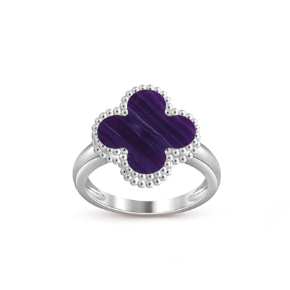 [Azure Tears]LUCKY CLOVER VINTAGE WHITE GOLD RING COLLECTION