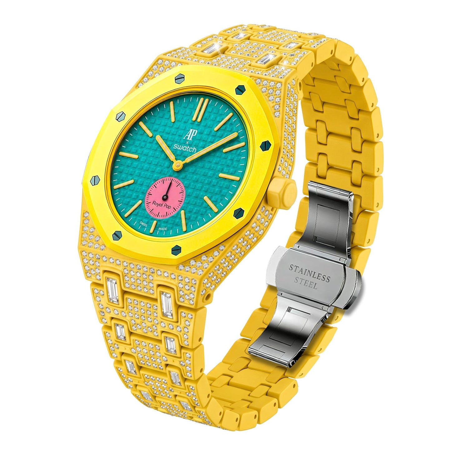 [Azure Tears]Royal Oak Pop Exclusive Bioceramic Case & Bioceramic Strap Full Diamond