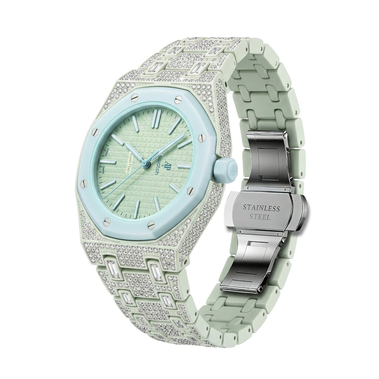 [Azure Tears]Royal Oak Pop Exclusive Bioceramic Case & Bioceramic Strap Full Diamond