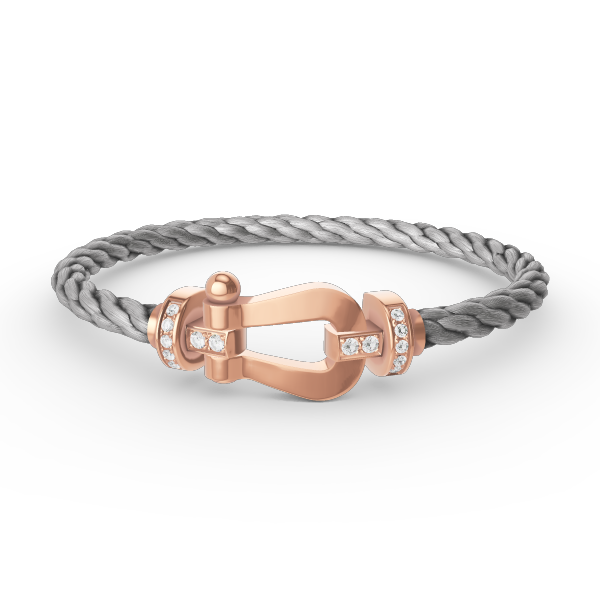 [Azure Tears]FORCE LARGE HORSESHOE HALF DIAMOND BRACELET - ROSE GOLD