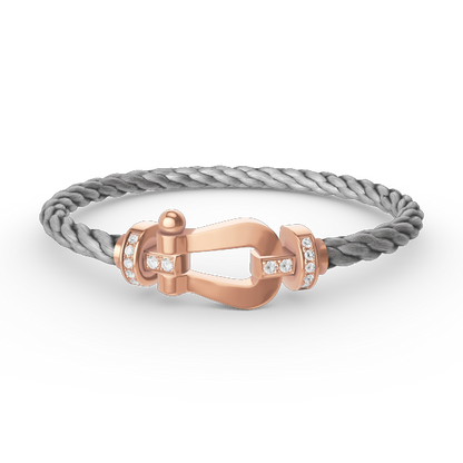 [Azure Tears]FORCE LARGE HORSESHOE HALF DIAMOND BRACELET - ROSE GOLD