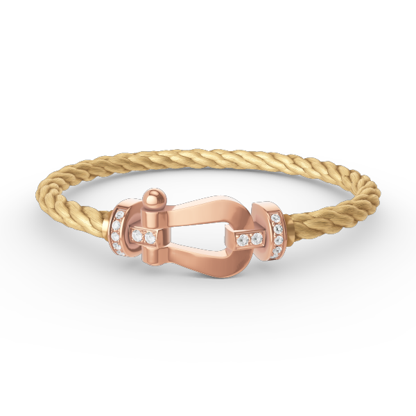 [Azure Tears]FORCE LARGE HORSESHOE HALF DIAMOND BRACELET - ROSE GOLD