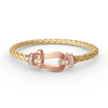 [Azure Tears]FORCE LARGE HORSESHOE HALF DIAMOND BRACELET - ROSE GOLD