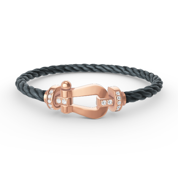 [Azure Tears]FORCE LARGE HORSESHOE HALF DIAMOND BRACELET - ROSE GOLD