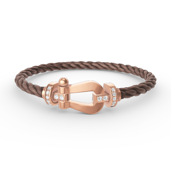 [Azure Tears]FORCE LARGE HORSESHOE HALF DIAMOND BRACELET - ROSE GOLD