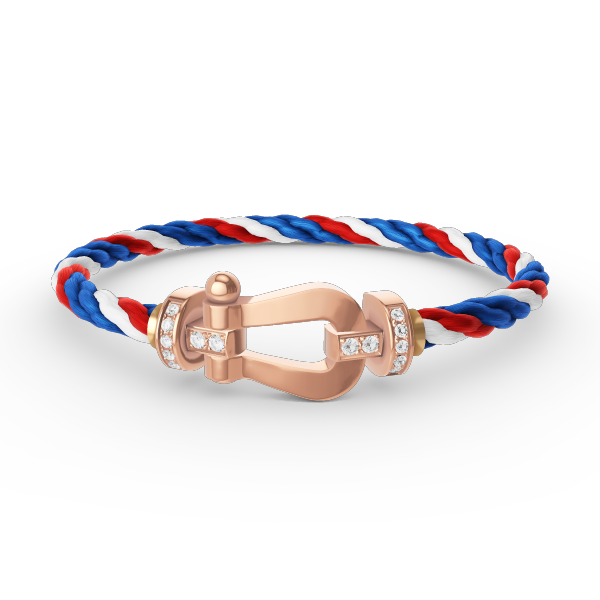[Azure Tears]FORCE LARGE HORSESHOE HALF DIAMOND BRACELET - ROSE GOLD