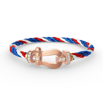 [Azure Tears]FORCE LARGE HORSESHOE HALF DIAMOND BRACELET - ROSE GOLD