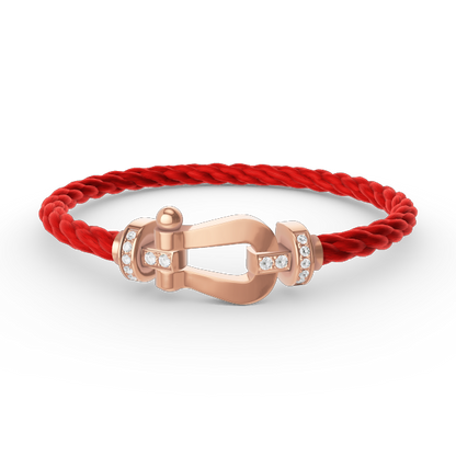 [Azure Tears]FORCE LARGE HORSESHOE HALF DIAMOND BRACELET - ROSE GOLD
