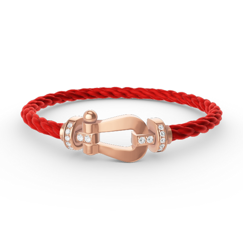 [Azure Tears]FORCE LARGE HORSESHOE HALF DIAMOND BRACELET - ROSE GOLD