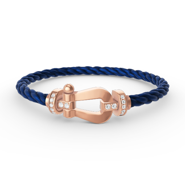 [Azure Tears]FORCE LARGE HORSESHOE HALF DIAMOND BRACELET - ROSE GOLD
