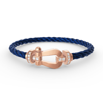 [Azure Tears]FORCE LARGE HORSESHOE HALF DIAMOND BRACELET - ROSE GOLD