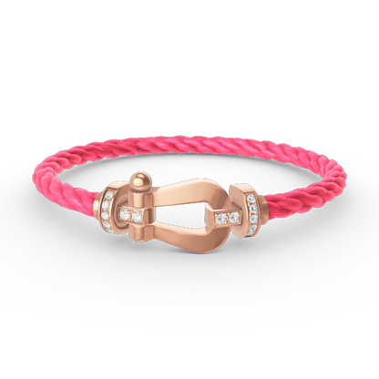 [Azure Tears]FORCE LARGE HORSESHOE HALF DIAMOND BRACELET - ROSE GOLD
