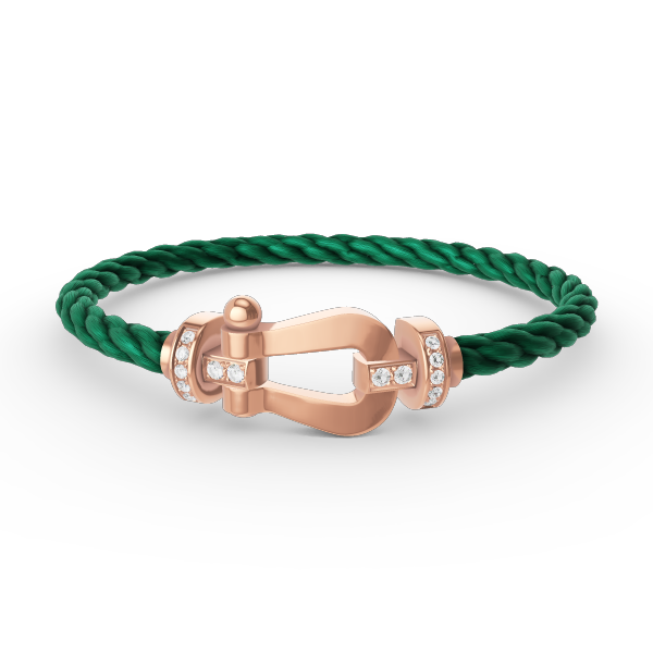 [Azure Tears]FORCE LARGE HORSESHOE HALF DIAMOND BRACELET - ROSE GOLD