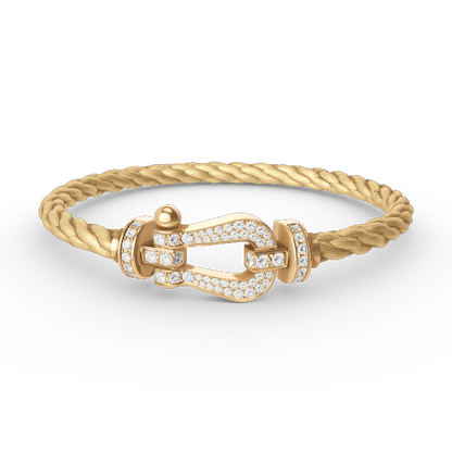 [Azure Tears]FORCE LARGE HORSESHOE FULL DIAMOND BRACELET - GOLD