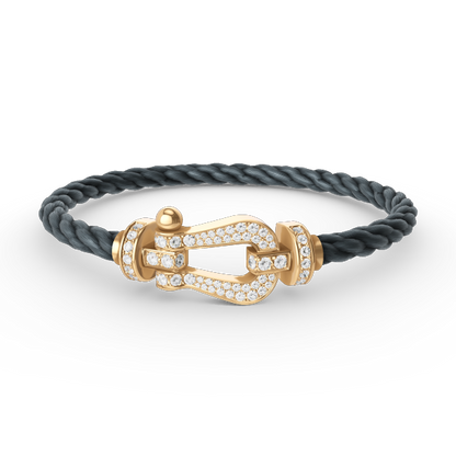 [Azure Tears]FORCE LARGE HORSESHOE FULL DIAMOND BRACELET - GOLD