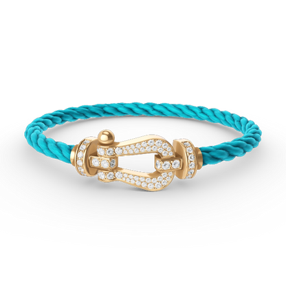 [Azure Tears]FORCE LARGE HORSESHOE FULL DIAMOND BRACELET - GOLD