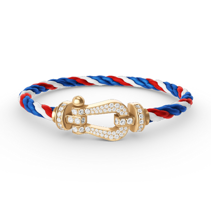 [Azure Tears]FORCE LARGE HORSESHOE FULL DIAMOND BRACELET - GOLD