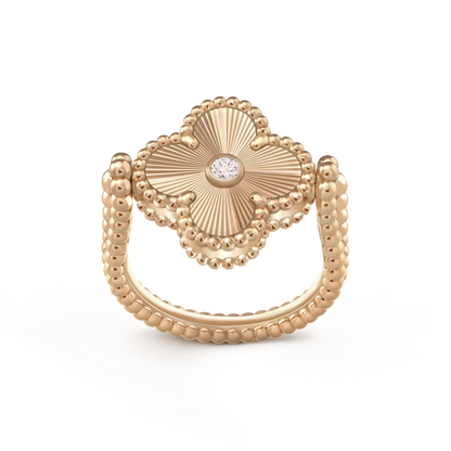 [Azure Tears]LUCKY CLOVER GOLD REVERSIBLE RING