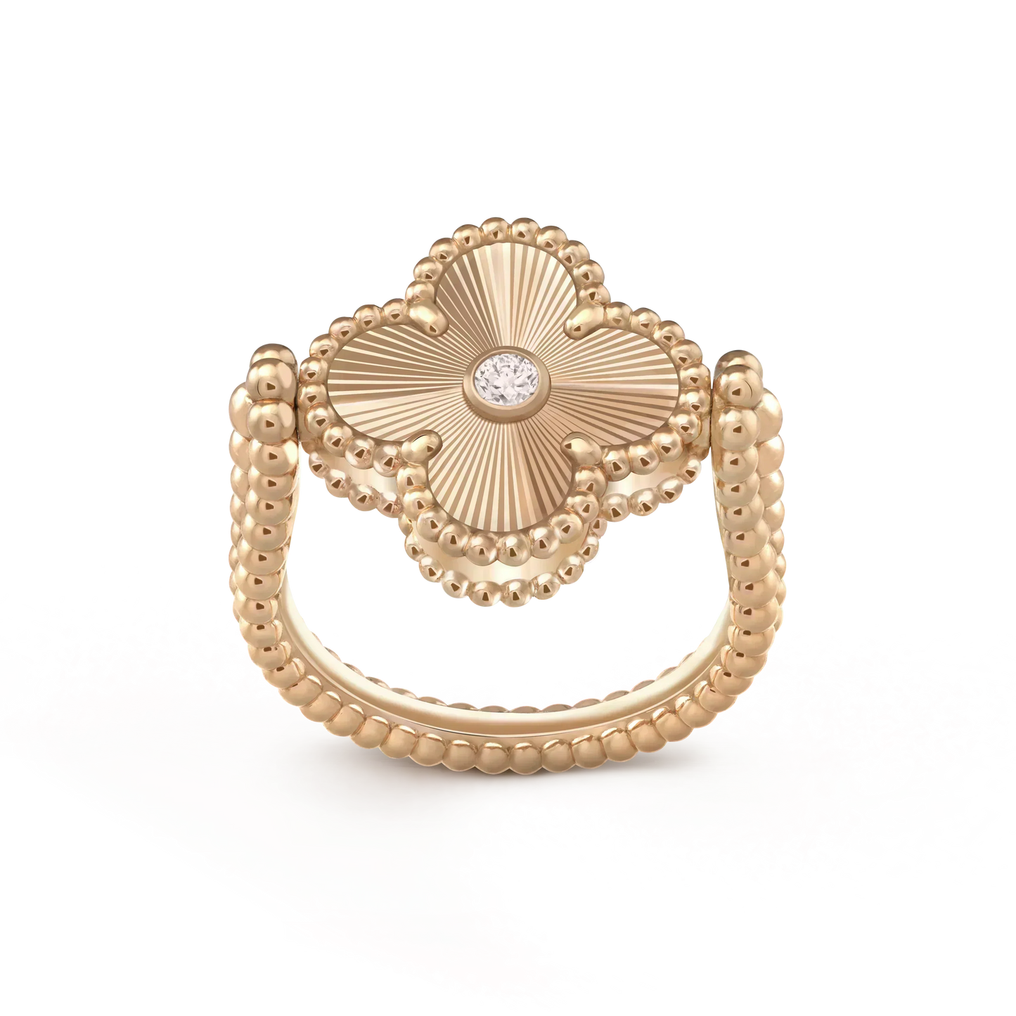 [Azure Tears]LUCKY CLOVER ROSE GOLD REVERSIBLE RING