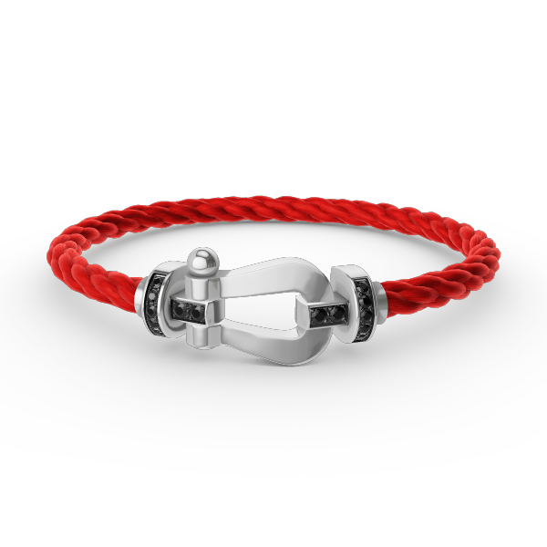[Azure Tears]FORCE LARGE HORSESHOE BLACK DIAMOND BRACELET - WHITE GOLD