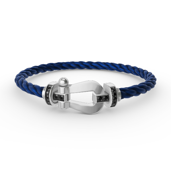 [Azure Tears]FORCE LARGE HORSESHOE BLACK DIAMOND BRACELET - WHITE GOLD