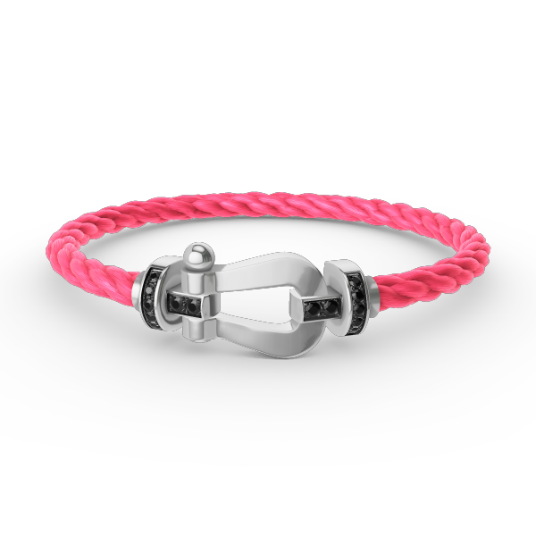 [Azure Tears]FORCE LARGE HORSESHOE BLACK DIAMOND BRACELET - WHITE GOLD
