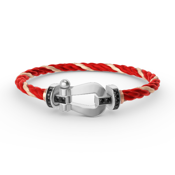[Azure Tears]FORCE LARGE HORSESHOE BLACK DIAMOND BRACELET - WHITE GOLD