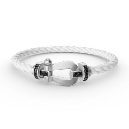[Azure Tears]FORCE LARGE HORSESHOE BLACK DIAMOND BRACELET - WHITE GOLD