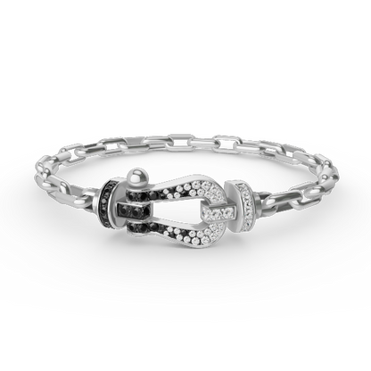 [Azure Tears]FORCE LARGE HORSESHOE CLASP METAL BRACELET